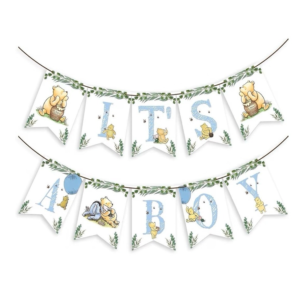 Winnie "IT'S A BOY" Banner - Baby Shower Decorations for Celebrating Boys Party